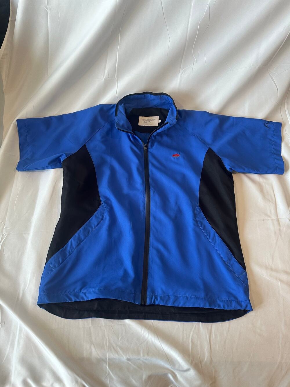 ProQuip Aqualite Jacket Mens XL Blue Black Golf Windbreaker Water Resistant
